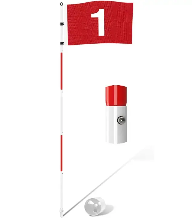 KINGTOP 6 ft Golf Flagstick Sets, 5-Section with Flags and Cups product image